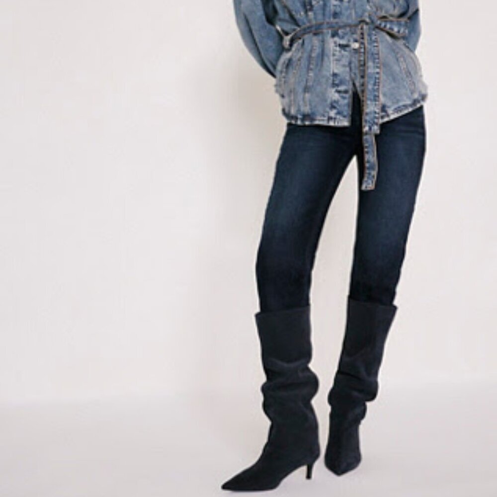 Free People Dark Indigo Slim Capris